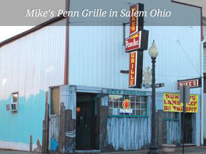 Mike's Penn Avenue Grille storefront in downtown Salem, Ohio